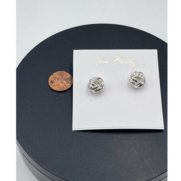 Vera Bradley Silver Tone Love Knot Studs New with Tags - Picture 8 of 8